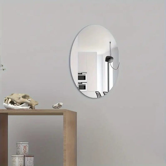Unbreakable Oval Acrylic Mirror Wall Sticker (20x30cm) – Self-Adhesive HD Reflective Mirror Sheet for Home, Office, and Bedroom Decor