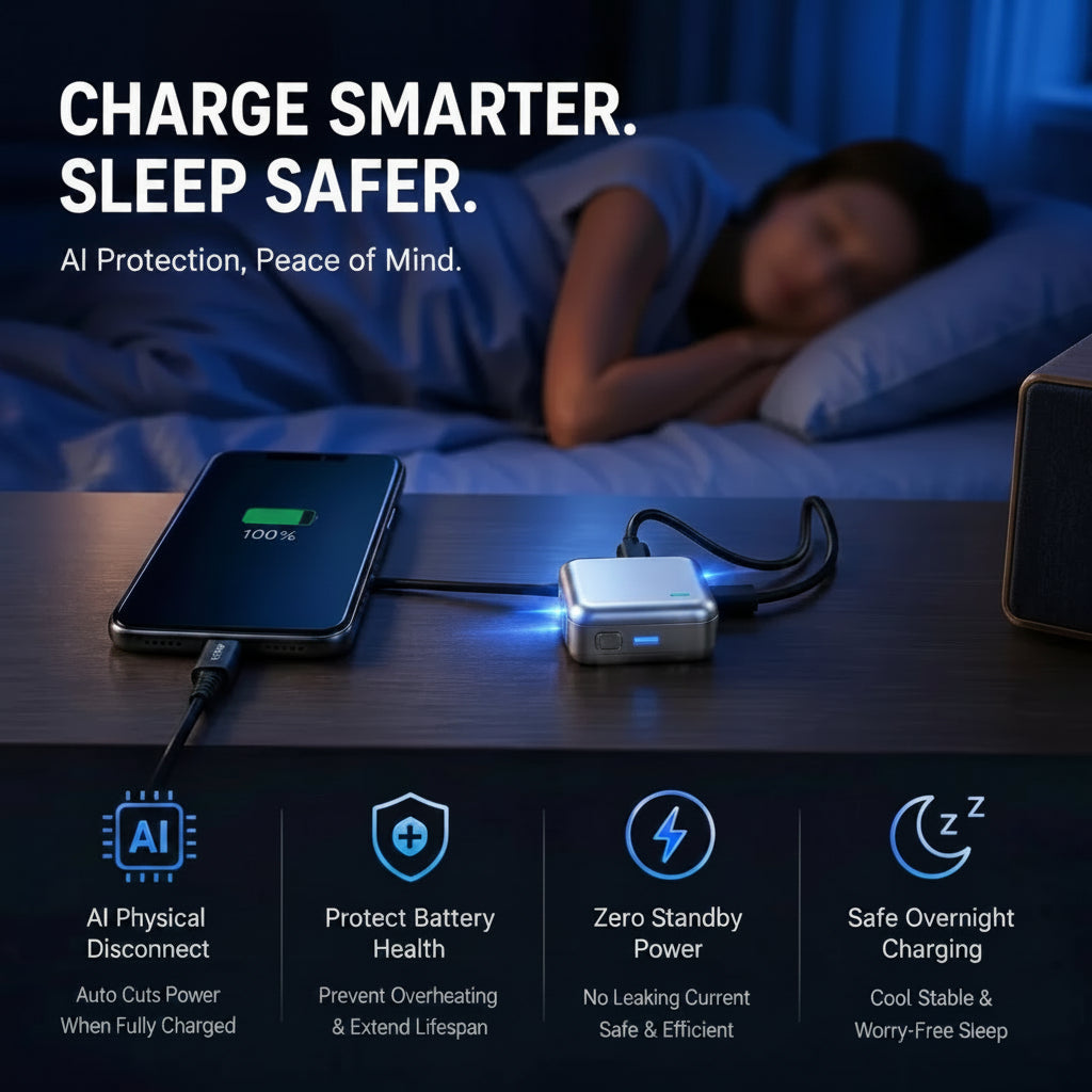 Automatic Charging Disconnector - Smart Auto Power Cut-Off Type-C to Type-C Fast Charging Guardian